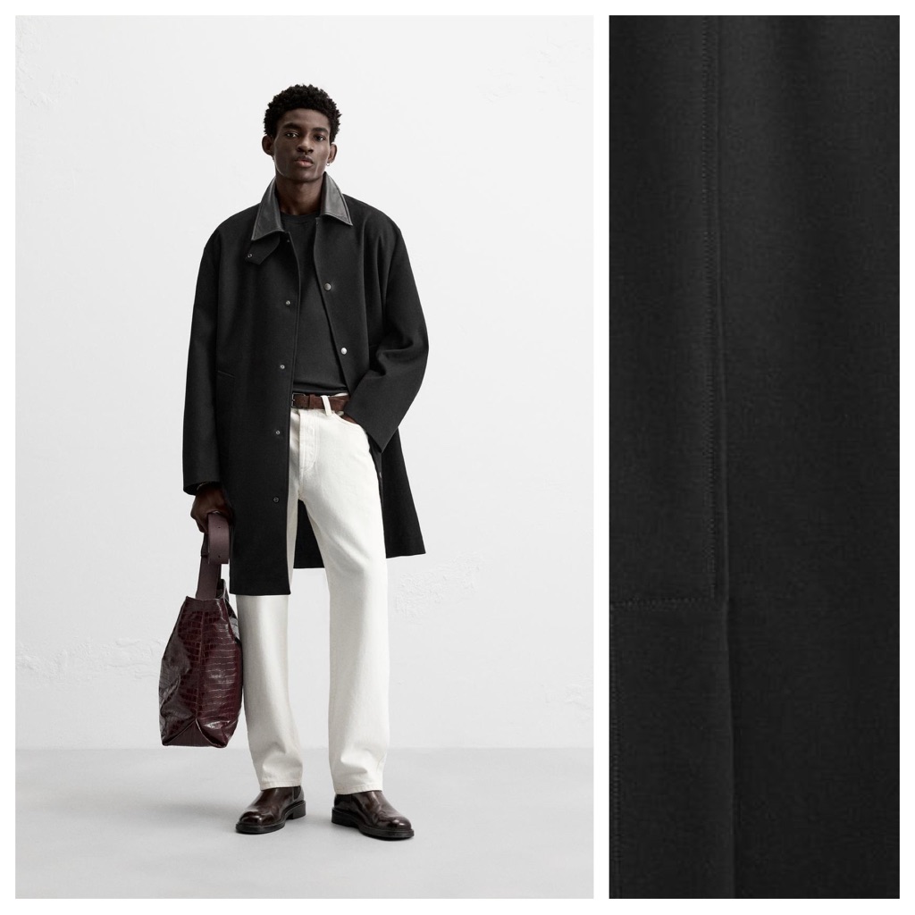 Nwt. Zara Man Limited Edition Black Loose-Fit Cotton Trench Coat. Size M.